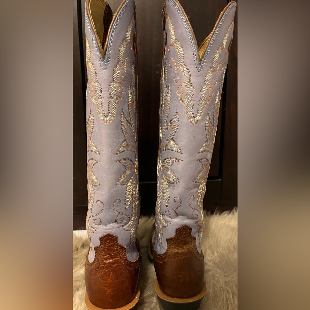Twisted X Brown and Lavender Embroidered Boots - Picture 3 of 5